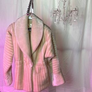 Ivory faux fur coat